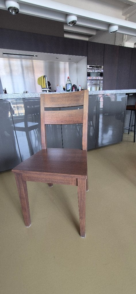 6 houten stoelen in heel goede staat, Huis en Inrichting, Bruin, Zo goed als nieuw, Vijf, Zes of meer stoelen, Hout