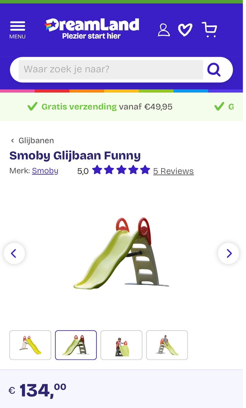 Smoby glijbaan, Kinderen en Baby's, Ophalen, Zo goed als nieuw, Glijbaan