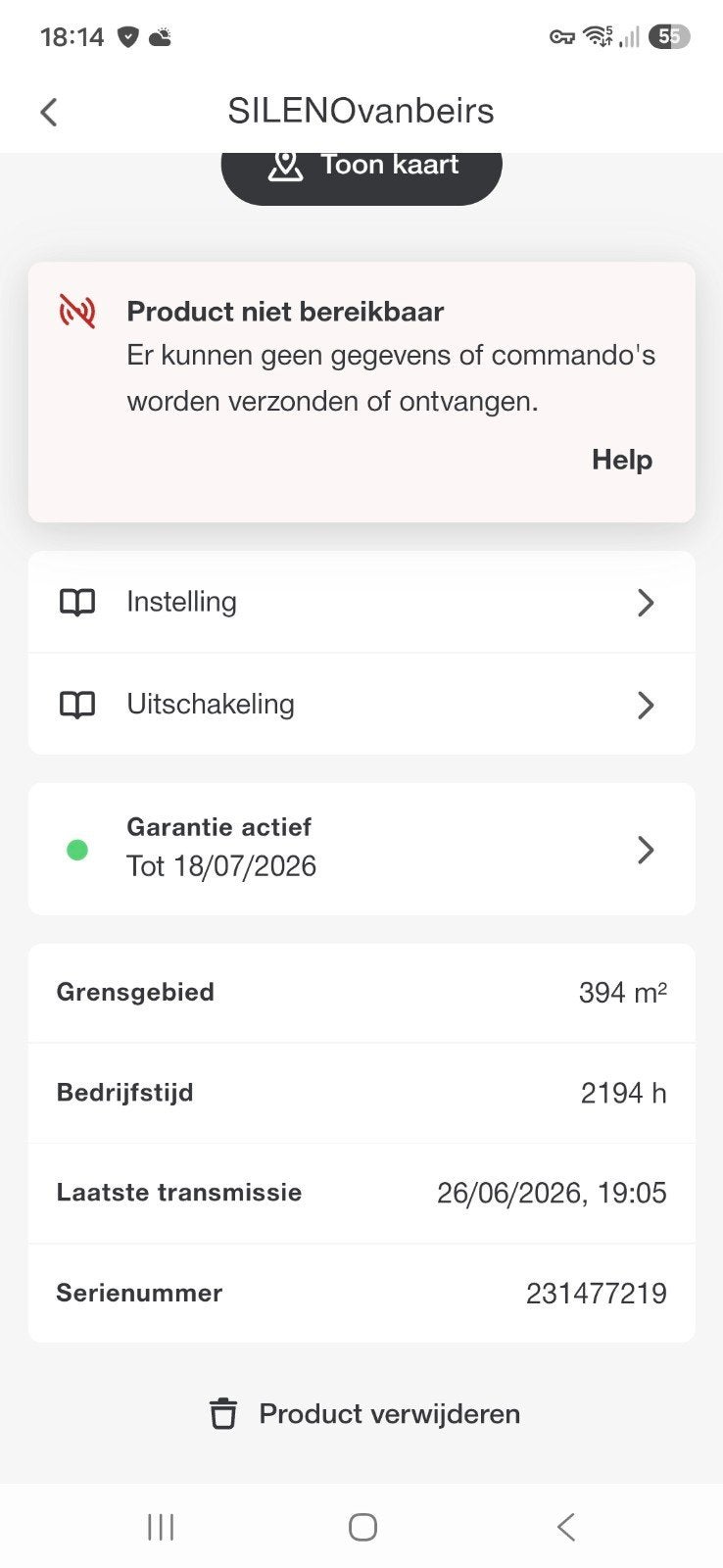 Gardena Sileno Smart 1000 Gazon robotmaaier, Tuin en Terras, Ophalen