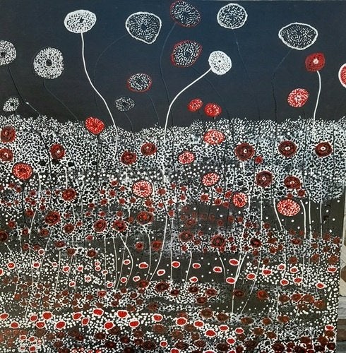 Kunsthandel Gennep - "Black White And Red Totaal", Antiek en Kunst, Ophalen of Verzenden, Gesigneerd, Acrylverf