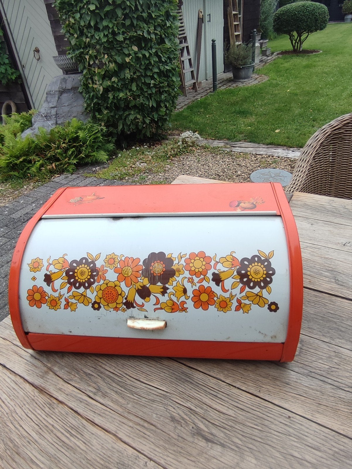 vintage oranje broodtrommel van Brabantia uit de jaren 1970., Enlèvement