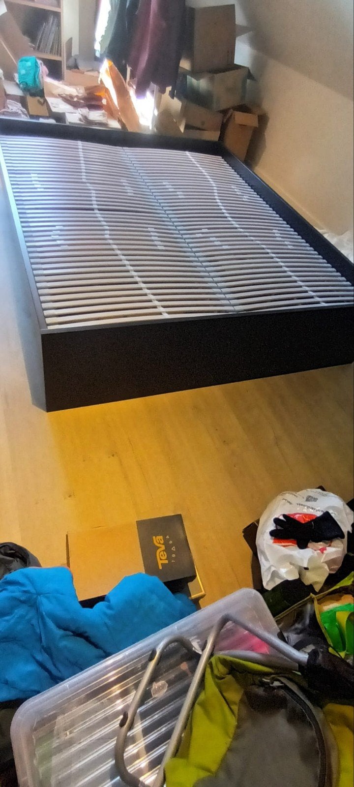 Bed Ikea MALM met 2 lattenbodems en bedlades - zwartbruin, Enlèvement, 200 cm, 160 cm