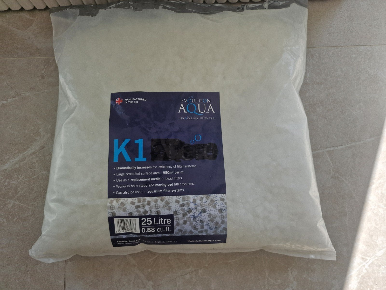 Matériau filtrant k1 sac de 25 litres, Enlèvement