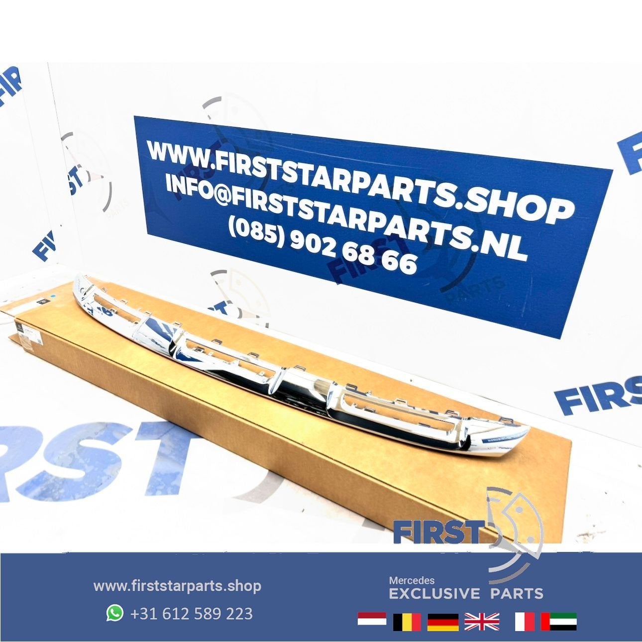 X167 GLS AMG VOORBUMPER ONDERLIP SIERLIJST CHROOM Mercedes G, Auto-onderdelen, Gebruikt, -, Ophalen of Verzenden, Bumper