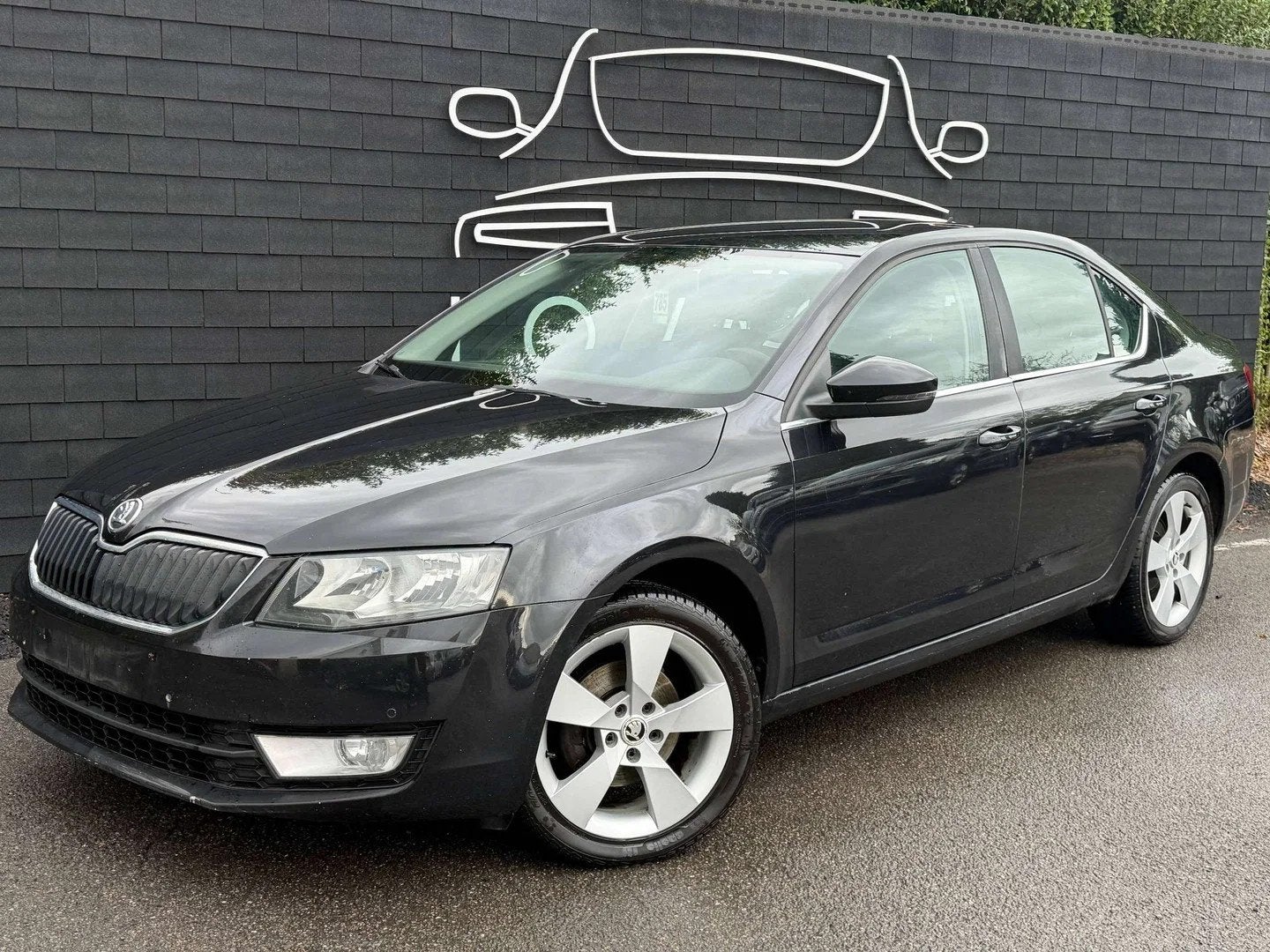 Skoda Octavia 1.6 CR TDi+AIRCO+NAVI+SEMI-CUIR+JANTES+EURO 5B, Auto's, Euro 5, 105 pk, Gebruikt, Zwart
