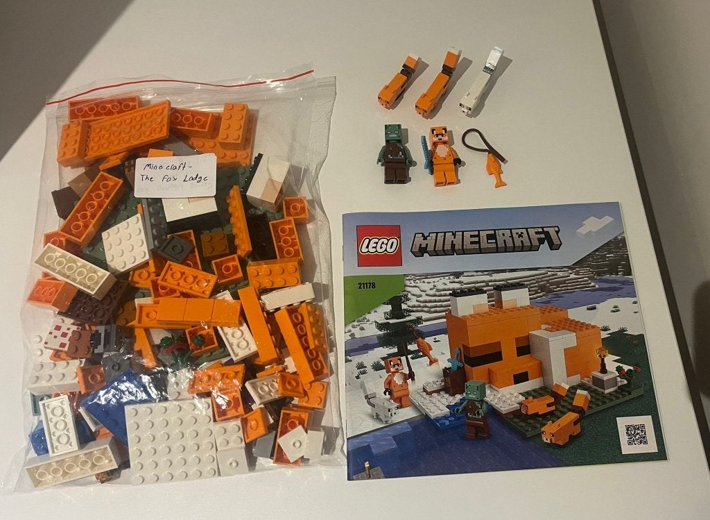 Lego Minecraft The Fox Lodge - Set 21178, Lego, Ensemble complet, Comme neuf, Enlèvement