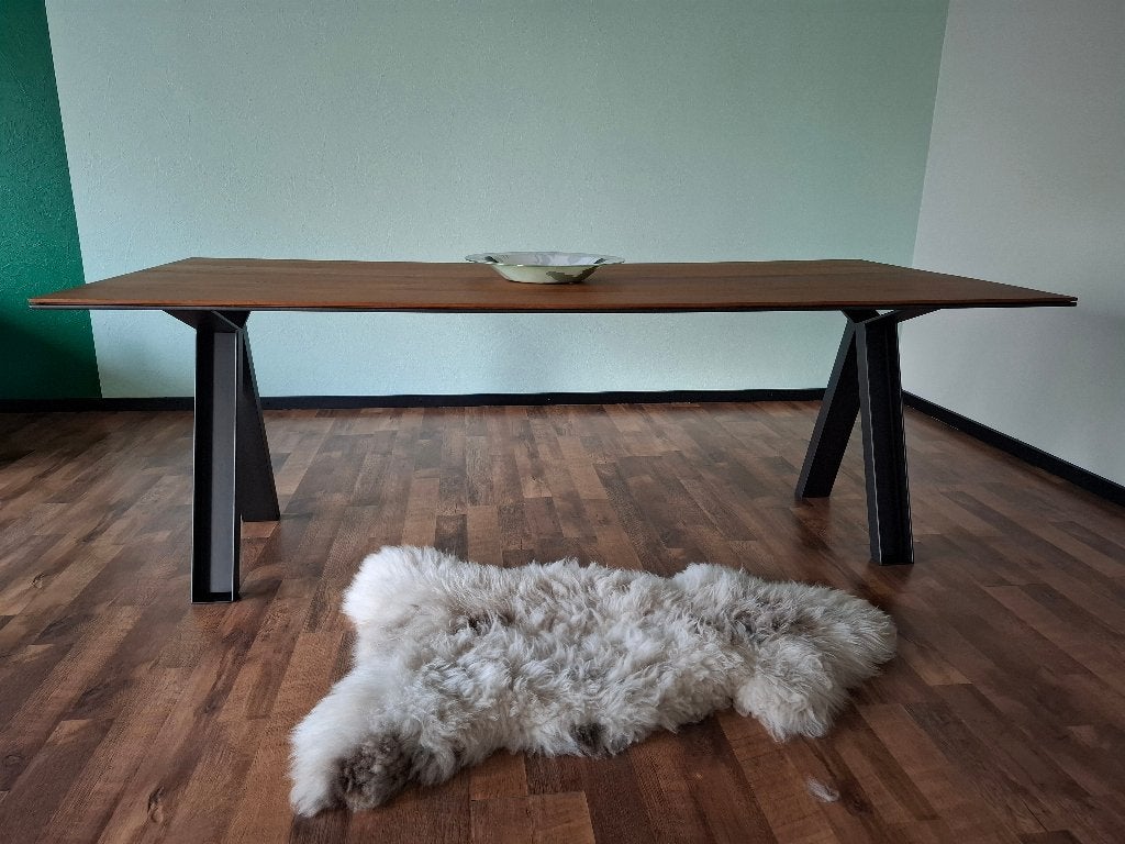 Eettafel 6 tot 8 pers gestoomde eik/staal, Ophalen