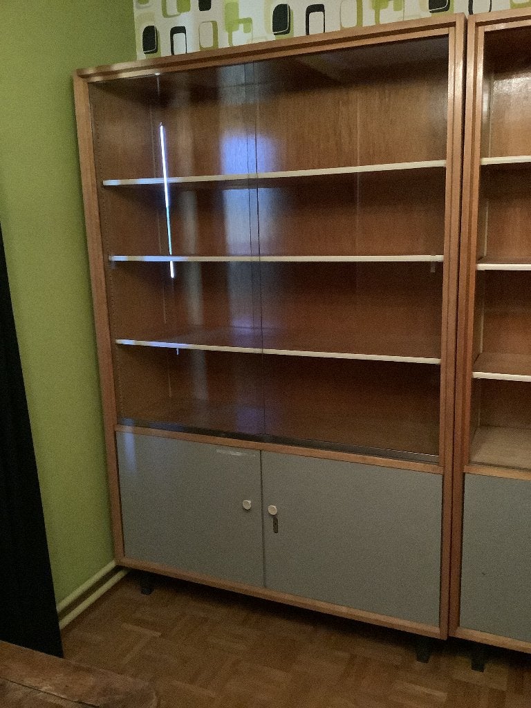Vintage vitrine kast, Huis en Inrichting, Ophalen, Gebruikt, 100 tot 150 cm, Vintage