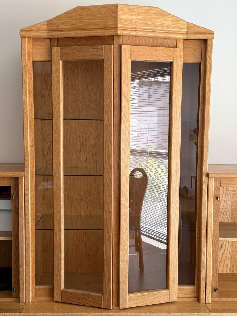 Vitrinekast blanke eik, Huis en Inrichting, Kasten | Vitrinekasten, Ophalen, Eikenhout, 50 tot 100 cm, 150 tot 200 cm