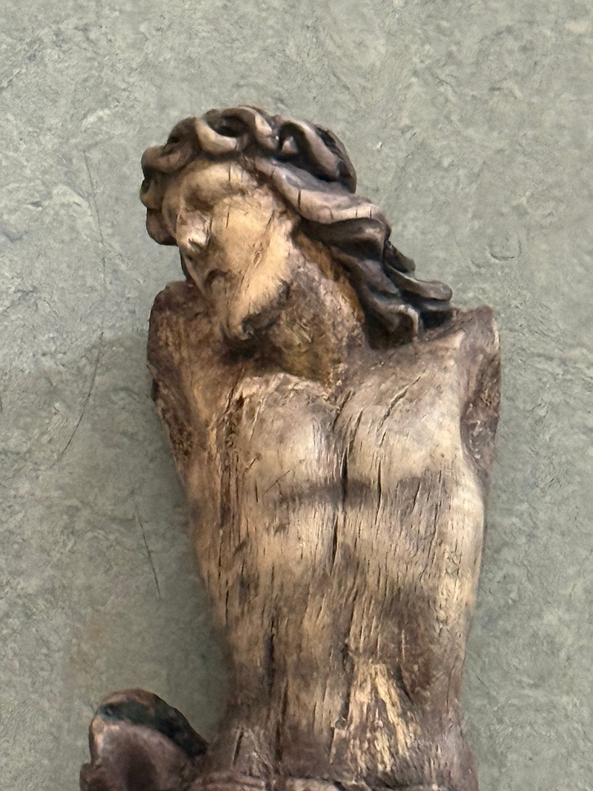 Antiek houten eiken Christus 17e eeuw, Enlèvement ou Envoi