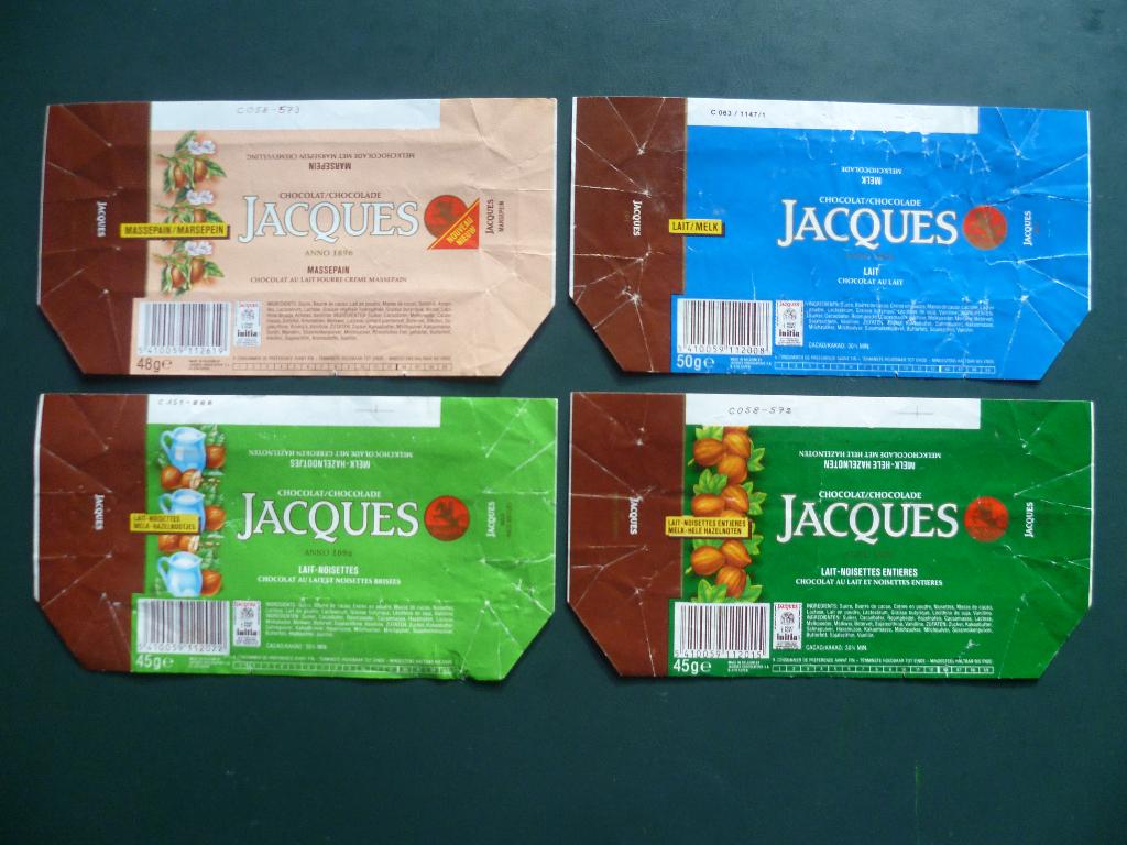 chocolade Jacques chocolat omslagen emballages initia punt, Verzamelen, Overige Verzamelen, Ophalen of Verzenden, Gebruikt