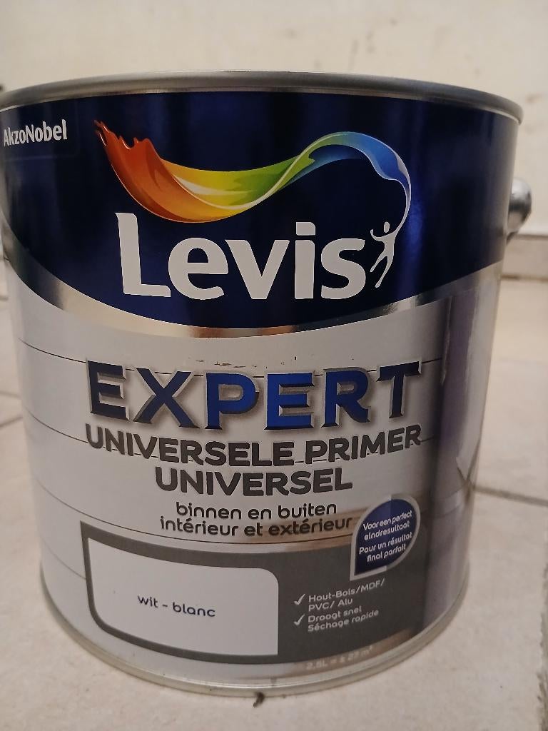 Primer universel Levis blanc 2,5 L, Neuf, Moins de 5 litres, Enlèvement ou Envoi, Peinture