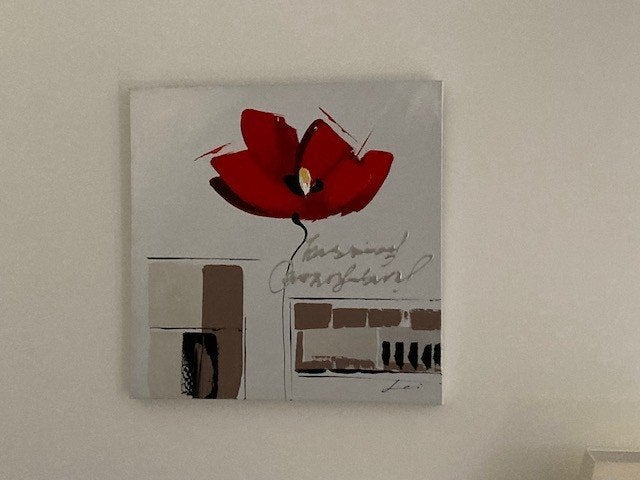 toile coquelicot, Peinture acrylique, Enlèvement, Fleurs, Toile