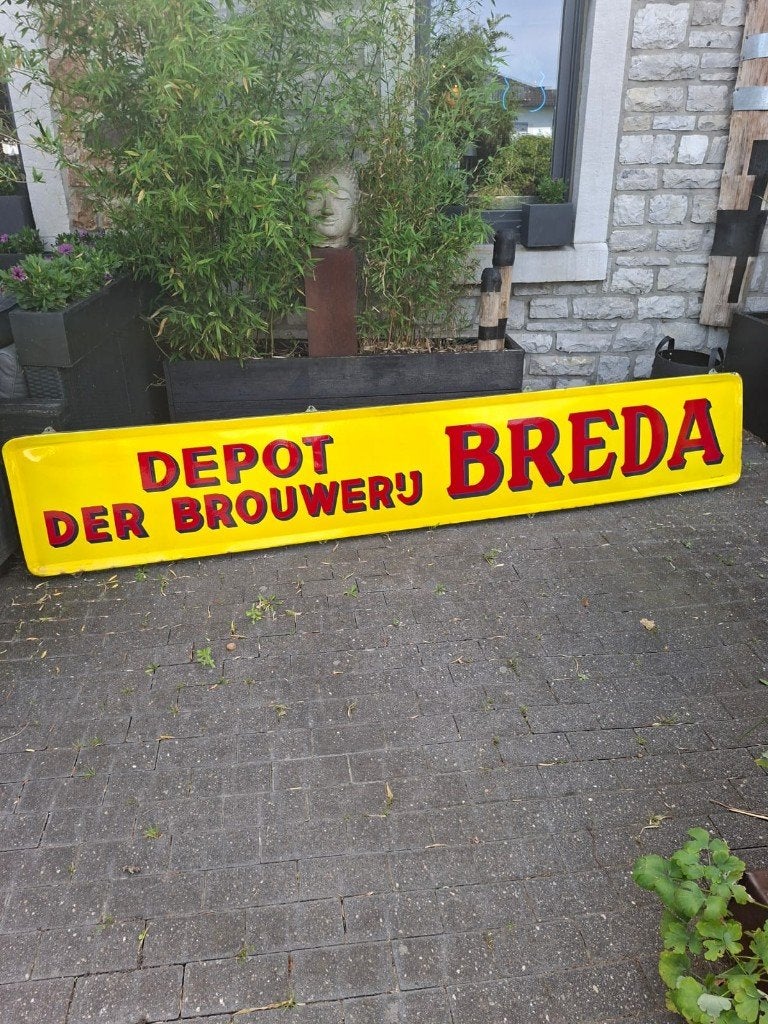 Reclamepanelen, geëmailleerd - Emaillerie Belge Bruxelles, Verzamelen, Ophalen, Gebruikt, Reclamebord