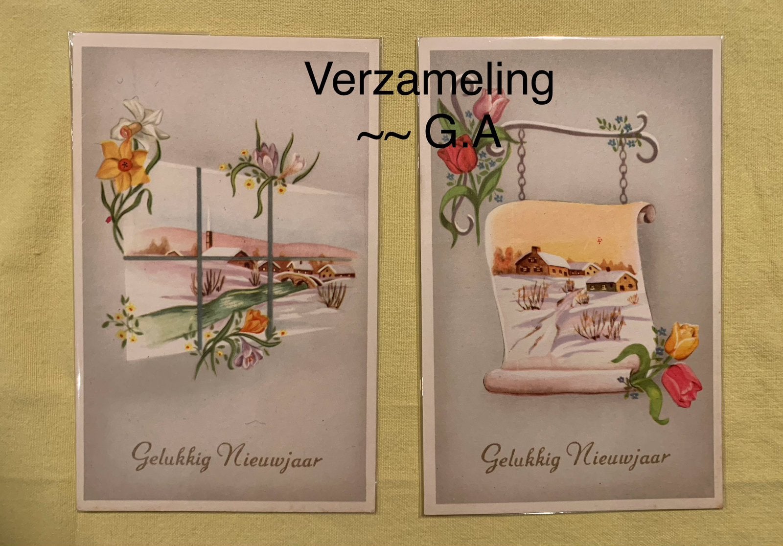 Prentkaarten kerst en nieuwjaar (Retro). Onbeschreven., Diversen, Ophalen, Nieuw