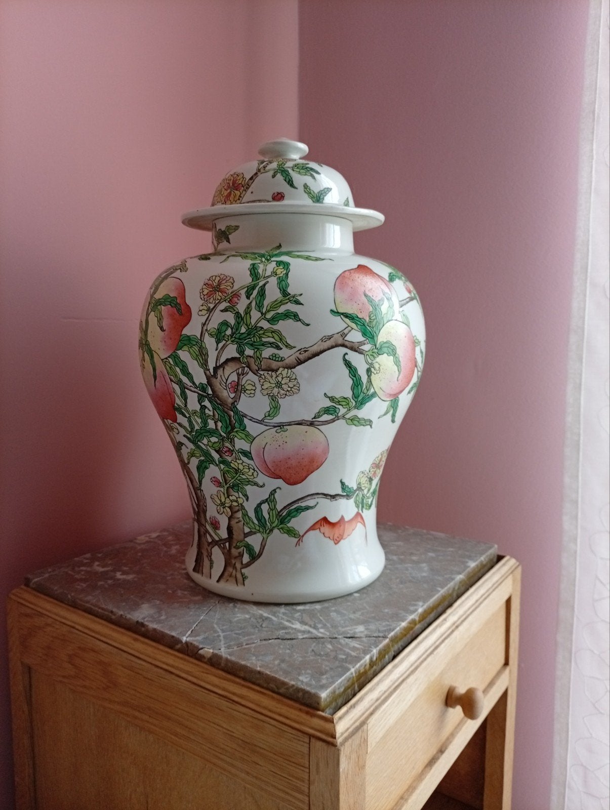 grand vase potiche couvert en porcelaine de chine, Ophalen