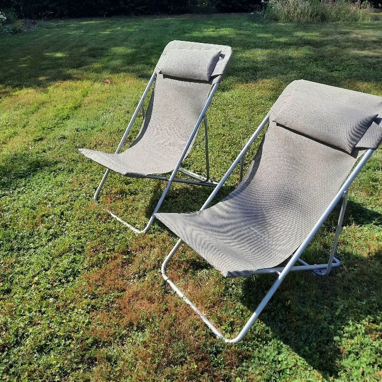 Tuinstoel volwassene, beige, Ophalen, Gebruikt, Verstelbaar