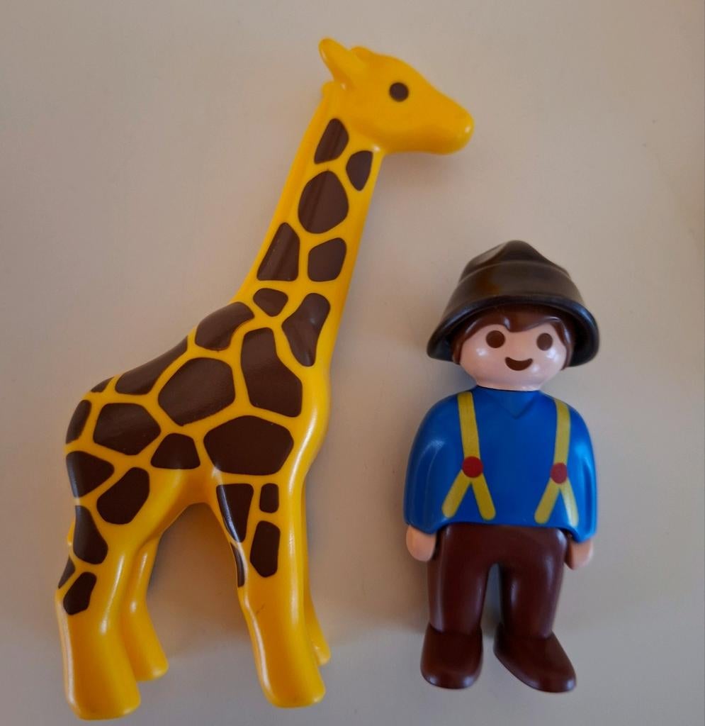 Playmobil 1.2.3 :  Dierenverzorger met giraf, Ophalen of Verzenden