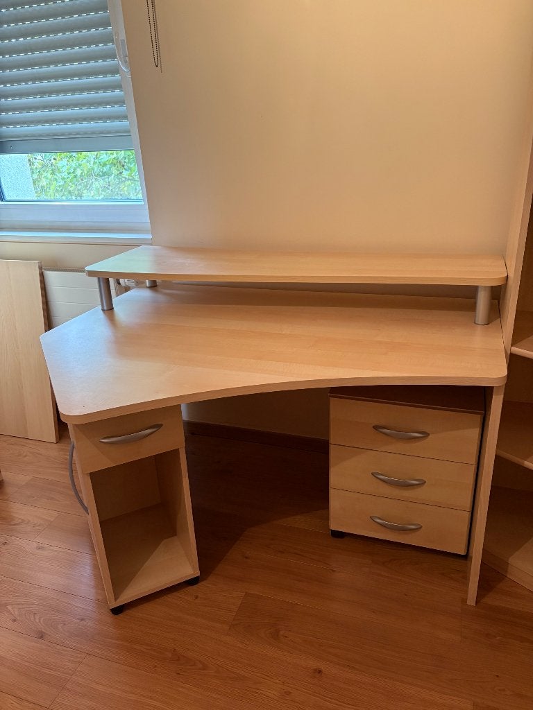 Bureau, Ophalen, Hout, Bruin, Zo goed als nieuw