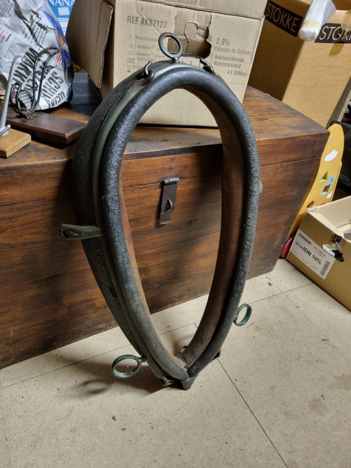 Antieke paardenhaam (paardenhalsketting / werkhalsstuk), Antiek en Kunst, Ophalen