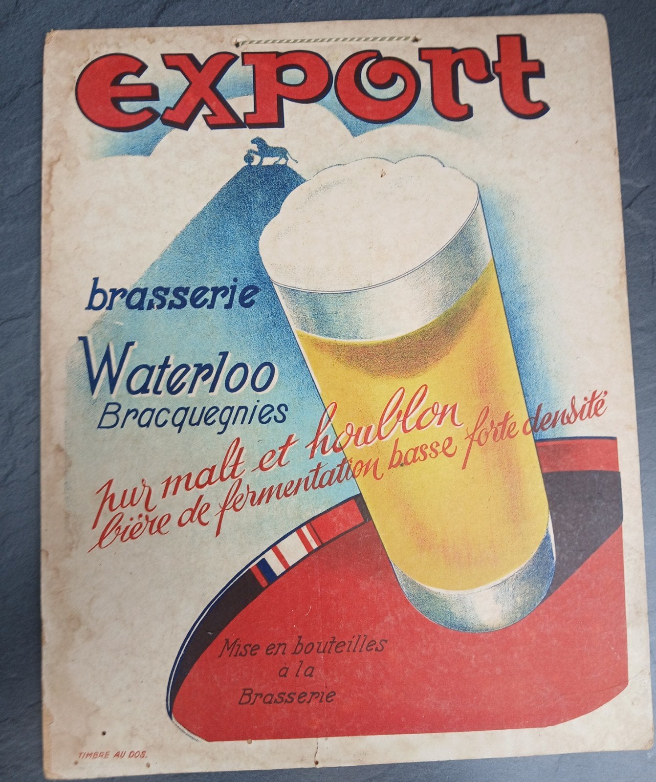 oud reclamebordje..export, Verzamelen, Ophalen of Verzenden