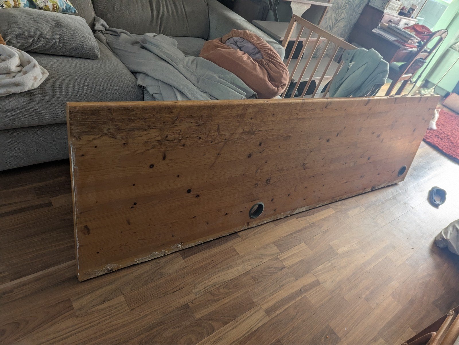 planche bureau bois massif à restaurer 224cm x 64cm x 3.5cm, Doe-het-zelf en Bouw, Hout en Planken, Ophalen, Plank