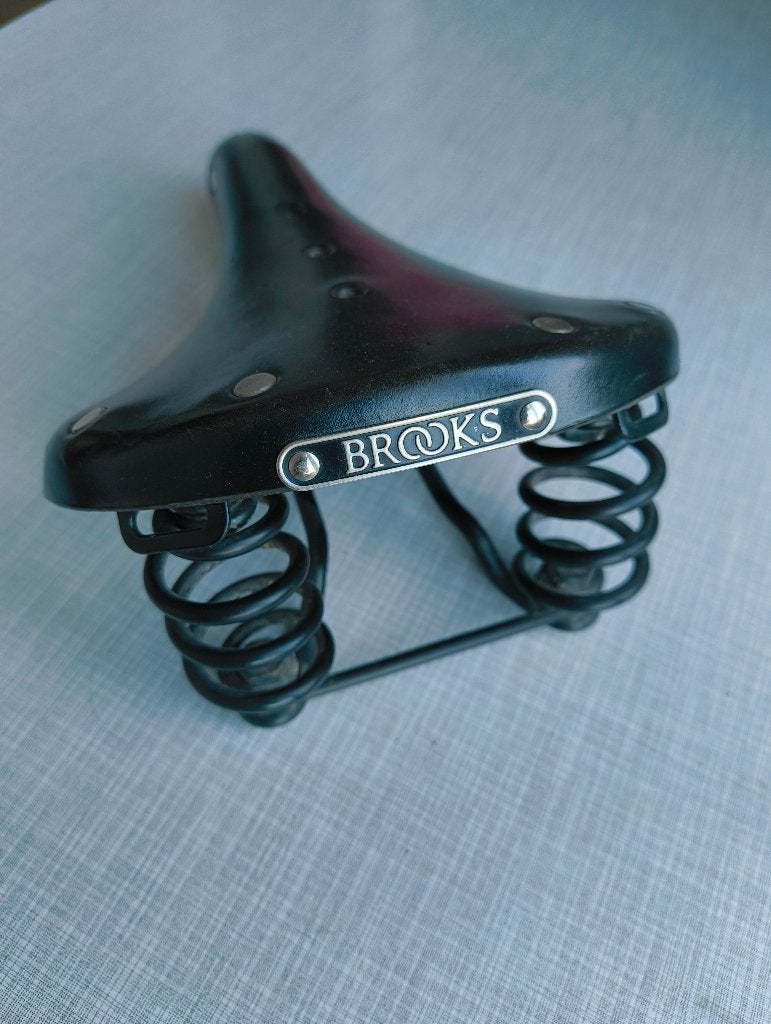 Brooks fietszadel met leren vering Flyer, Fietsen en Brommers, Ophalen, Gebruikt, Leer, Mountainbike