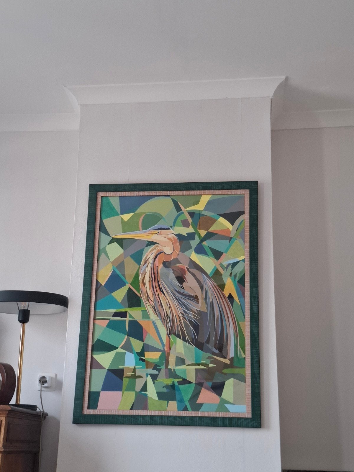 schilderij  reiger, Antiek en Kunst, Ophalen