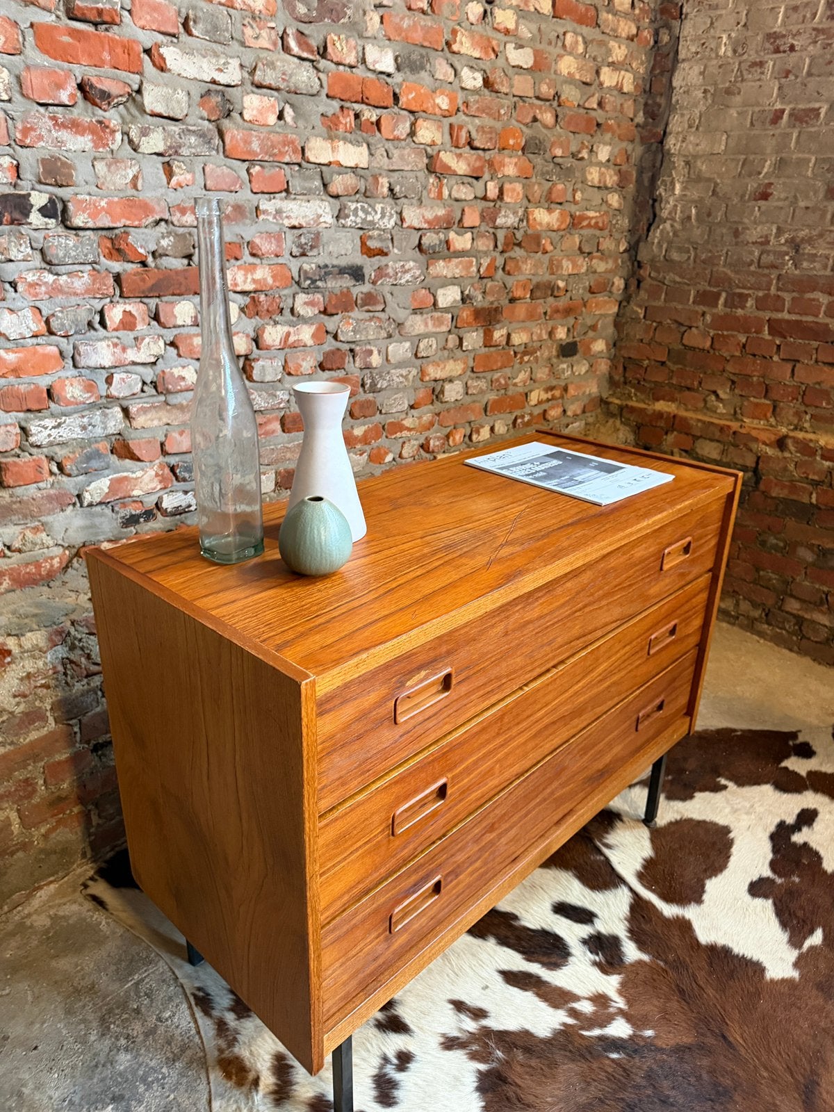 Vintage Deense-Midcentury ladekast/commode, Huis en Inrichting, Ophalen, Vintage, 50 tot 100 cm, Zo goed als nieuw