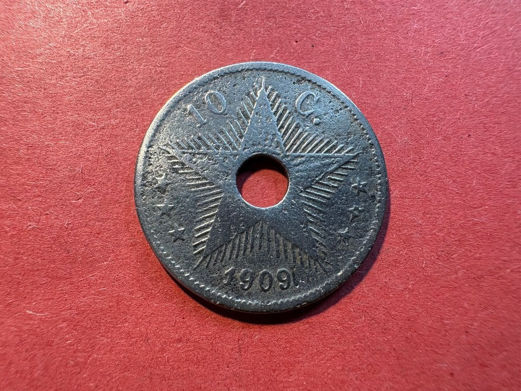 Belgisch Congo - 10 centiem 1909 (#294#), Postzegels en Munten, Munten | Afrika, Ophalen of Verzenden, Overige landen, Losse munt