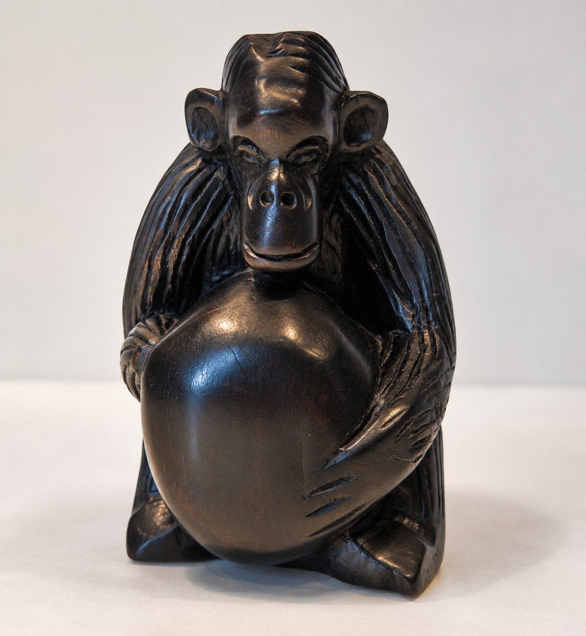 Handgesneden houten apenbeeld – vintage – Afrikaanse stijl, Ophalen of Verzenden, Zo goed als nieuw, Dier