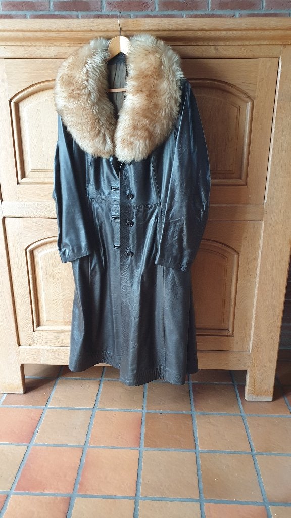 VESTE D'HIVER EN CUIR MARRON POUR FEMME, Enlèvement ou Envoi, Comme neuf, Taille 38/40 (M), Brun