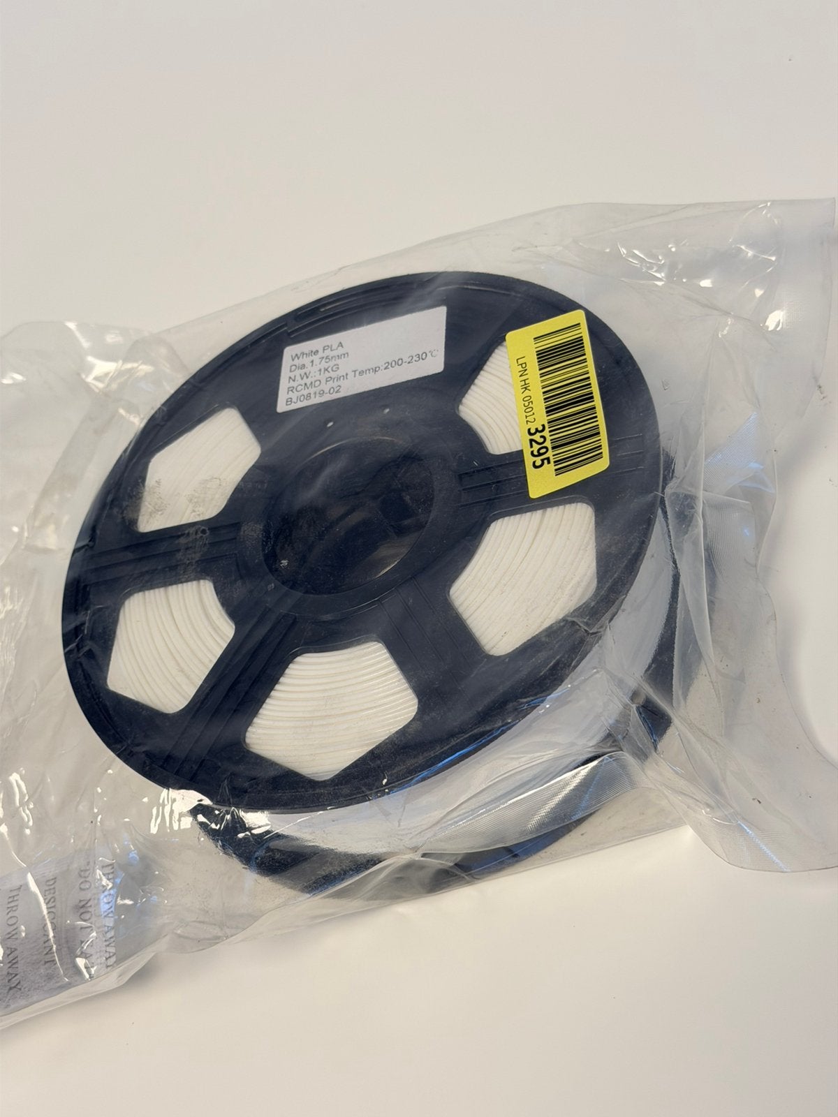 Filament d'imprimante 3D YOYI PLA 1.75mm blanc 1KG neuf, Enlèvement ou Envoi, Neuf, Bobines de filament