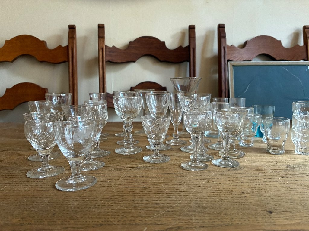 Lot petits verres cristal, Collections, Verres & Petits Verres, Enlèvement, Utilisé, Verres et Verres à shot