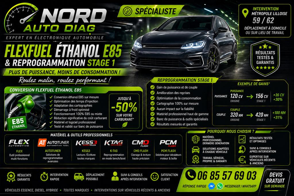PUISSANCE – ÉCONOMIE – PERFORMANCE – FLEXFUEL E85, Enlèvement, Comme neuf