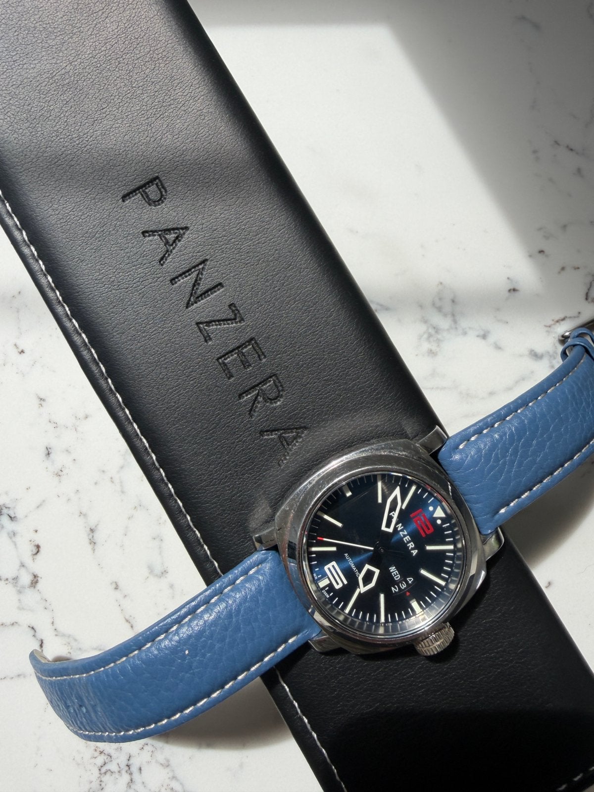 Panzera aquamarine 45 - Miyota automatic, Ophalen, Zo goed als nieuw