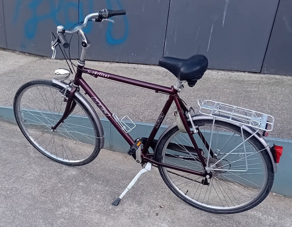 Herenfiets, Fietsen en Brommers, Velgrem, Versnellingen, Zo goed als nieuw, Ophalen