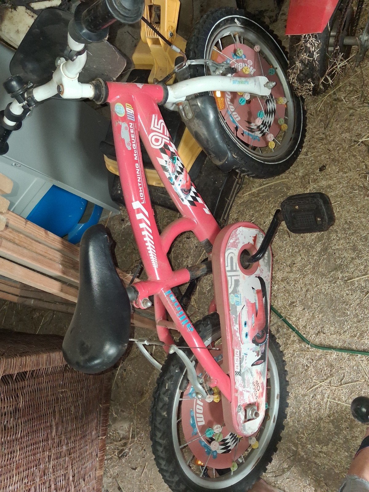 kinderfiets, Ophalen, Terugtraprem, Zijwieltjes, Cars