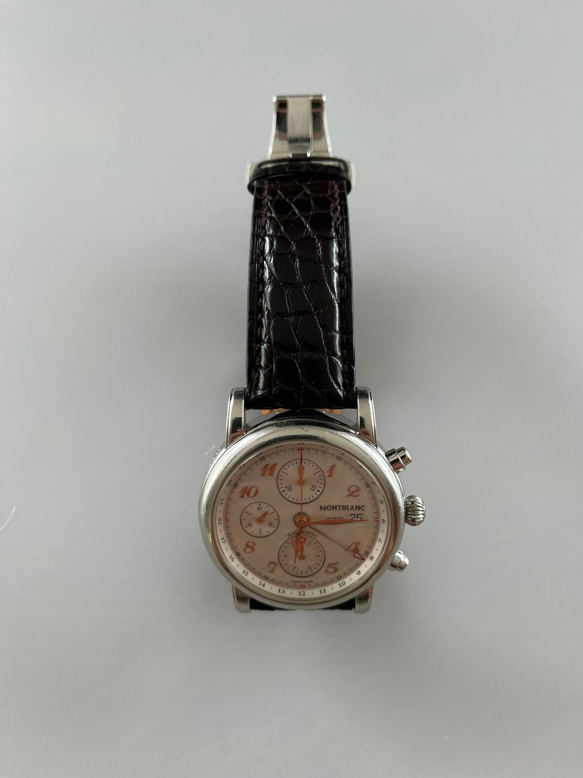 Horloge Mont Blanc Meisterstuck UTC, Handtassen en Accessoires, Horloges | Heren, Leer, Polshorloge, Zo goed als nieuw, Ophalen