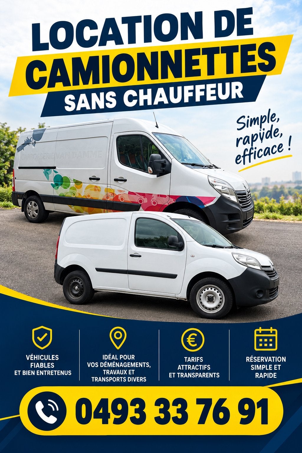 Location de camionnettes sans chauffeur, Enlèvement ou Envoi