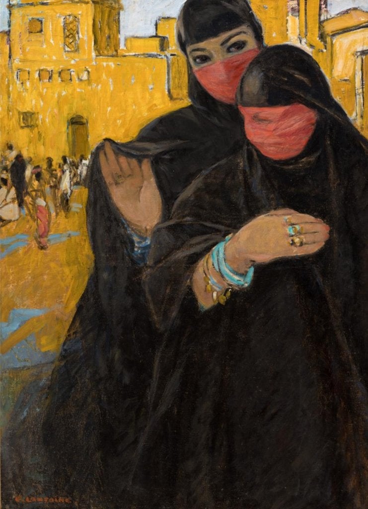 F. Lantoine: femmes juives Djibouti, Enlèvement, Œuvre originale, Peinture à l'huile, Toile