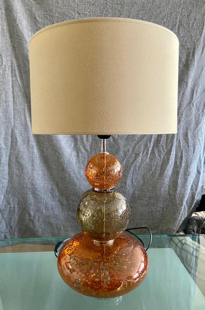 Lampe à poser en verre soufflé, Comme neuf, Enlèvement, 50 à 75 cm, Contemporain