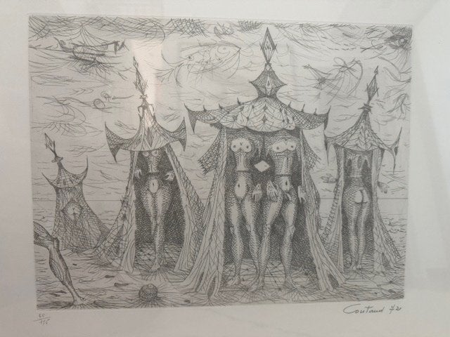 Lucien Coutaud surrealisme, Gelimiteerde oplage, Lithografie, Ophalen, Personages en Fantasiefiguren