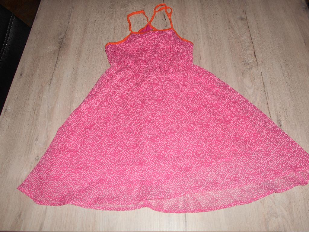 roos zomers kleed maat 134 - 140, Kinderen en Baby's, Kinderkleding | Maat 134, Ophalen of Verzenden, Zo goed als nieuw, Meisje