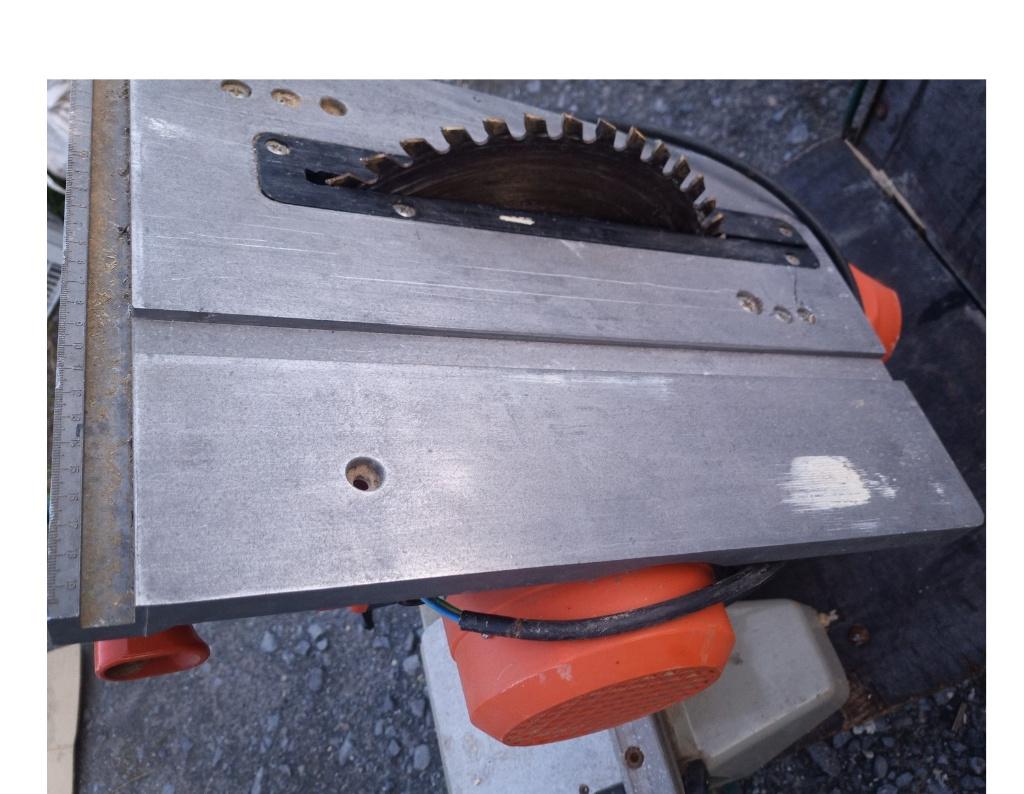 Verstekzaag  + tafelzaag OMGA saw 300 ST, Ophalen