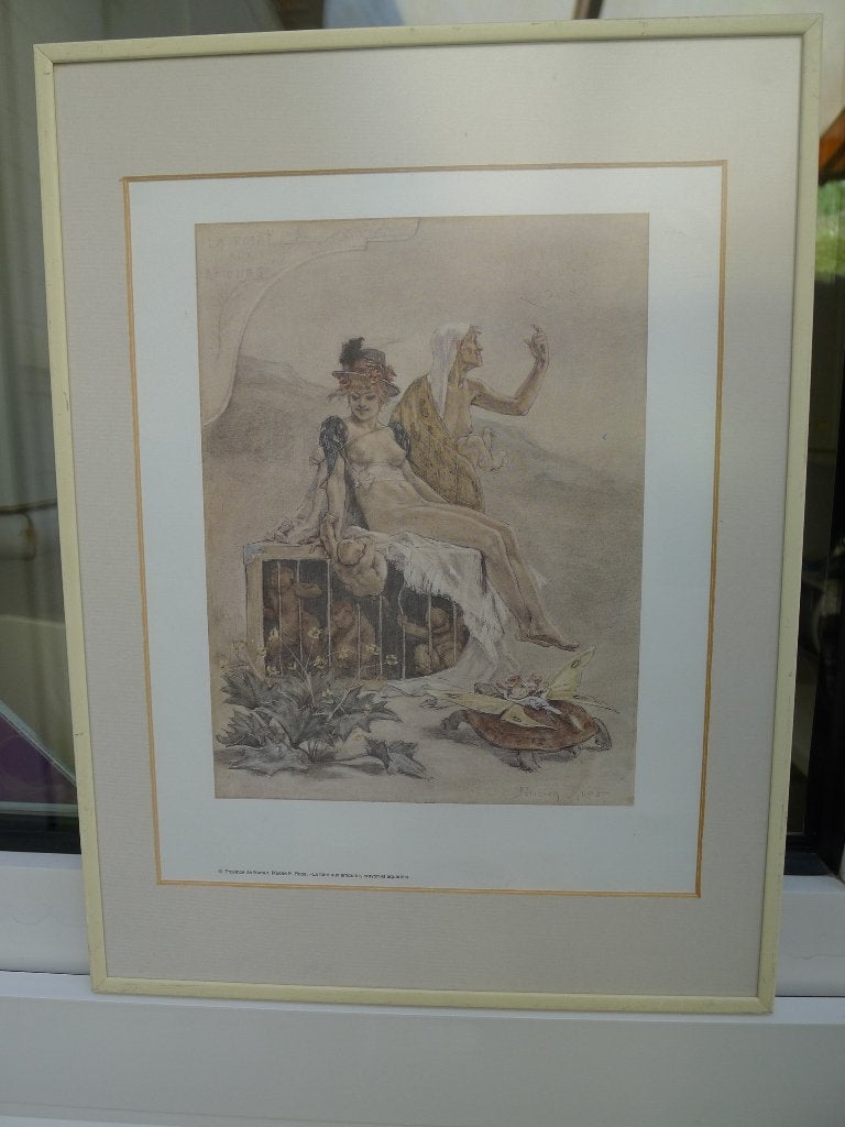 Gravure Félicien ROPS, Enlèvement ou Envoi, Gravure, Encadré