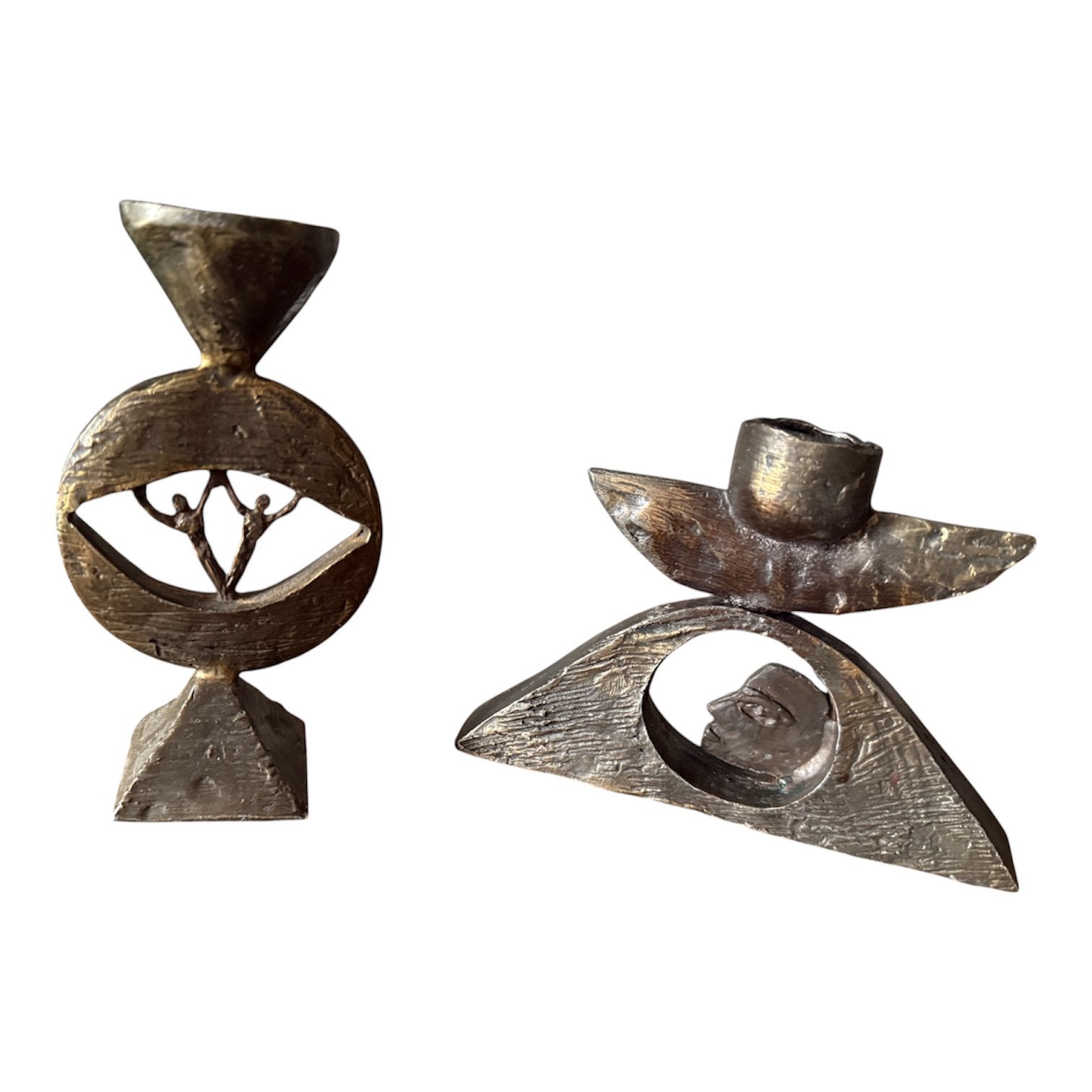 Ammerlaan Corry bronzen kaarshouderset, Ophalen of Verzenden, Koper of Brons