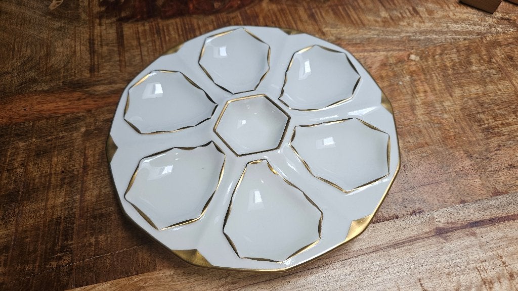 5 assiettes à huîtres de Limoges Unique  Bernardaud – Or fin, Antiquités & Art, Enlèvement