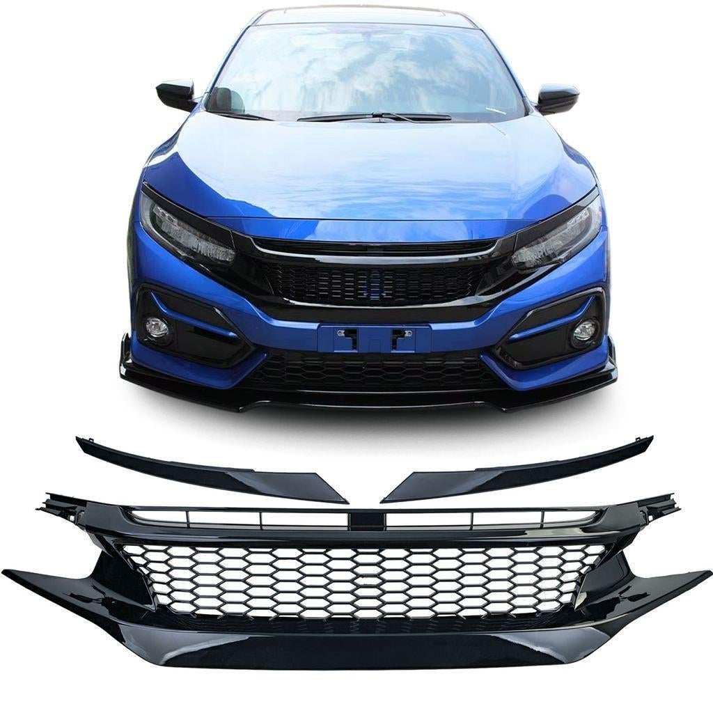 Sport Grill Honda Civic 10 FK6 FK7 FK8 Zwart Glans koplampsp, Verzenden