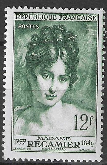 Francia 1950 - Yvert 875 - Madame Récamier (PF), Envoi, Non oblitéré